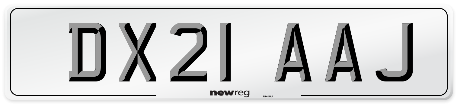DX21 AAJ Number Plate from New Reg